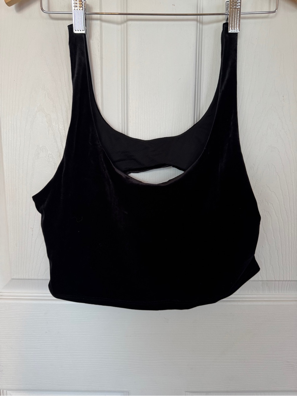 Athleta Black Velvet Scoop Back Workout Top